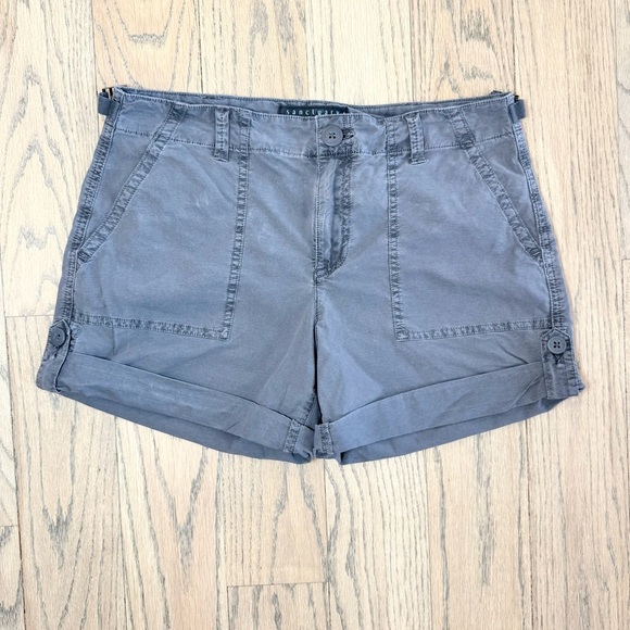 Sanctuary Women’s Charcoal Relaxed Zip Fly Shorts with Pockets Size 26 - Picture 1 of 11